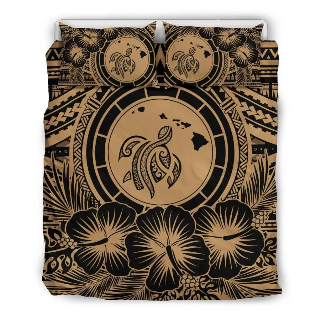 Alohawaii Bedding Set Hawaii Map Honu Hibiscus Gold Polynesian Bedding Set Ah Jg Dhc1712671Dd