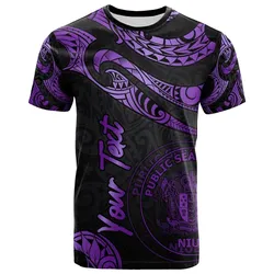 Niue Polynesian Custom Personalised T shirt - Poly Tattoo Purple Version