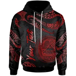 American Samoa Polynesian Custom Personalised Hoodie - Poly Tattoo Red Version