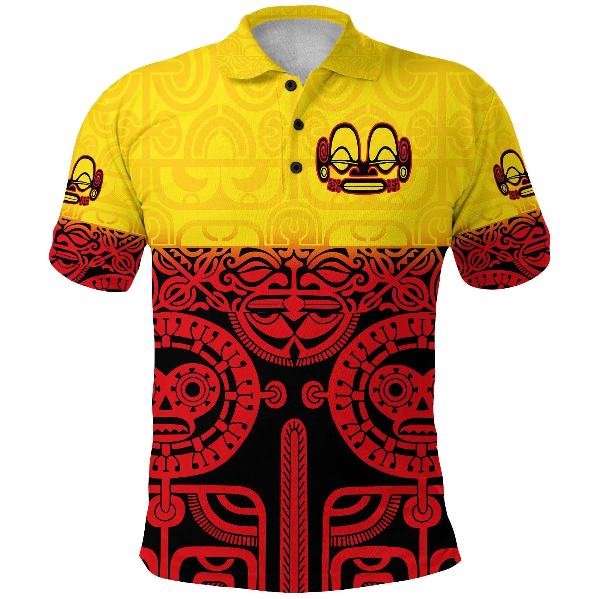 (Custom Personalised) Marquesas Islands Polo Shirt Marquesan Tattoo Special Style - Gradient Red LT8