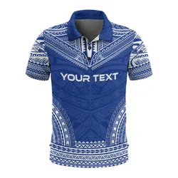 Samoa Custom Personalised Polo Shirt - Samoa Coat Of Arms Polynesian Chief Tattoo Flag Version