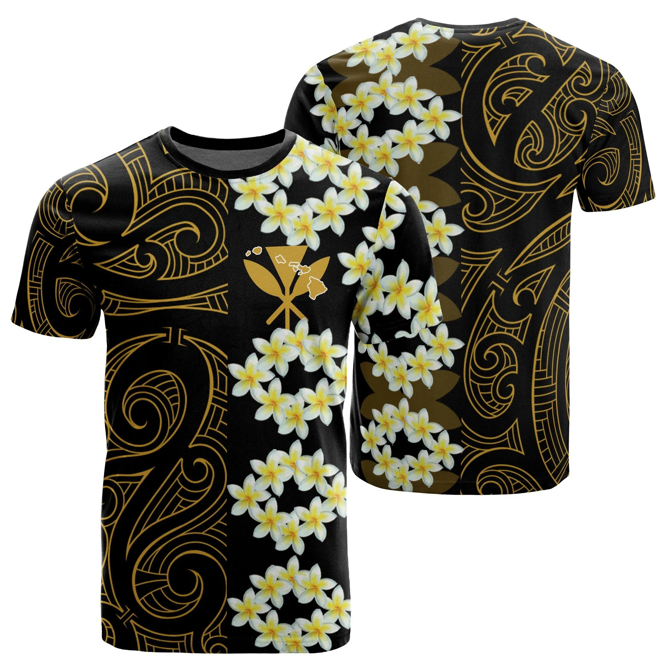 Hawaii Plumeria Kanaka Polynesian T Shirt Curtis Style Gold Ah J2 Hawaiian Shorts Beach Short Sleeve