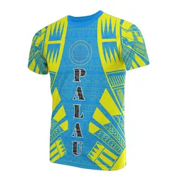 Palau T shirt - Palau Seal Polynesian Tattoo Blue Style