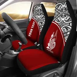New Caledonia Polynesian Custom Personalised Car Seat Covers - Red Curve - BN11