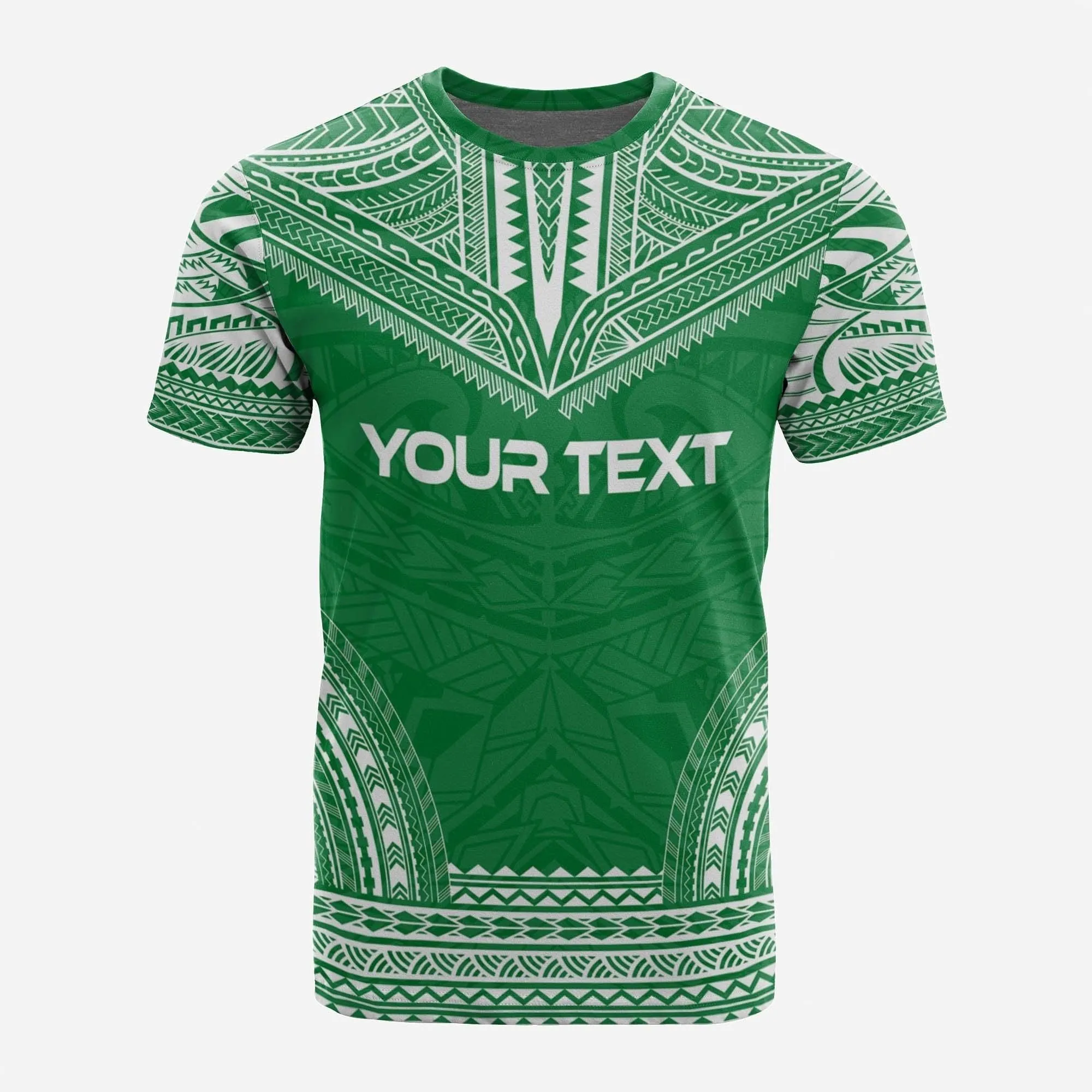 Norfolk Island Custom Personalised T shirt - Norfolk Island Coat Of Arms Polynesian Chief Tattoo Green Version