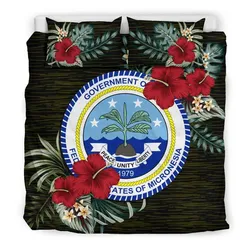 FamilyGater Bedding Set - Cover and Pillow Cases Federated States of Micronesia \b- Special Hibiscus A7