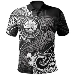 FSM Polo Shirt  - White Shark Polynesian Tattoo Ver01