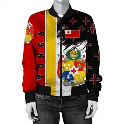 Tonga Coat Of Arms Women's Bomber Jacket - Flag Style JH