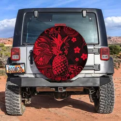 Hawaii Pineapple Polynesian Spare Tire Cover Unique Style - Red LT8