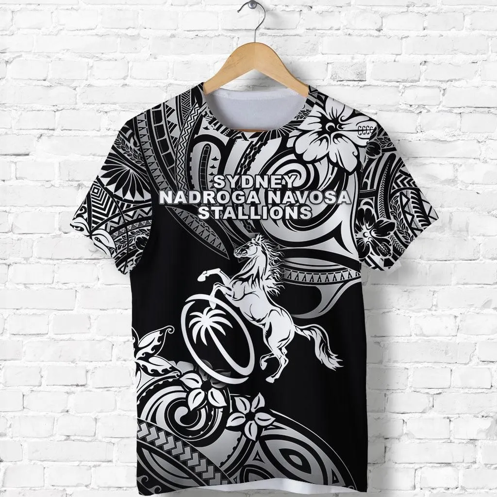 Fiji Rugby T Shirt Sydney Nadroga Navosa Stallions Unique Vibes - Black LT8