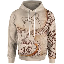 Tokelau Hoodie - Hibiscus Flowers Vintage Style
