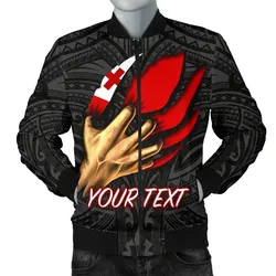 Tonga Personalised Mens Bomber Jacket - Tonga In Me (Black)