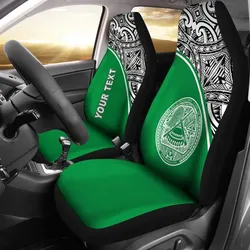American Samoa Polynesian Custom Personalised Car Seat Covers - Green Curve - BN12