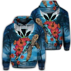 Alohawaii Hoodie - Hawaiian Turtle Kanaka Hibiscus Stary Night Hoodie - AH - J4R