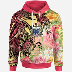 Samoa Hoodie - Flowers Tropical With Sea Animals