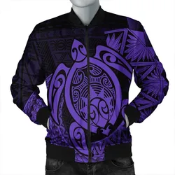 Hawaii Polynesian Turtle Bomber Jacket - Purple - AH
