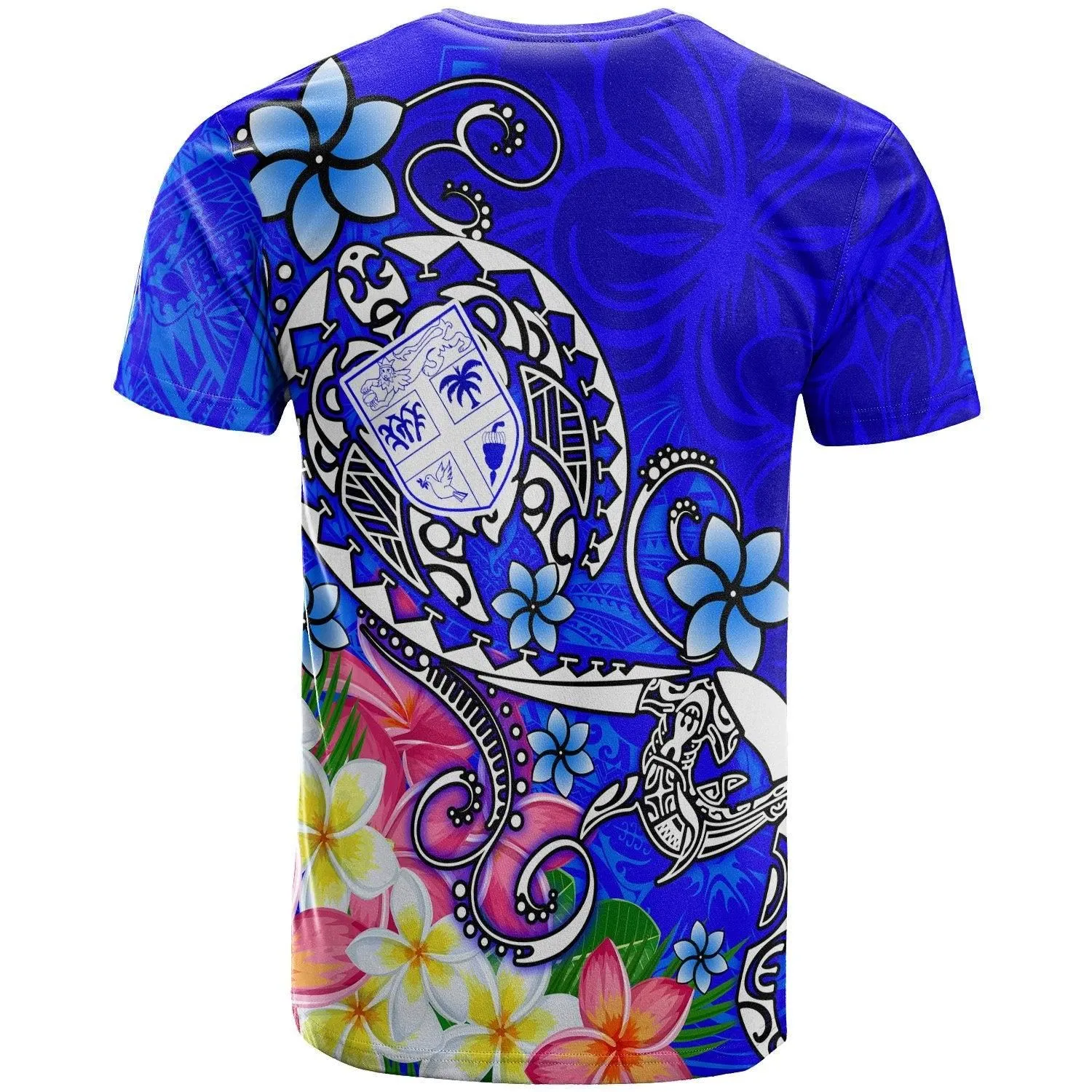 Fiji T-Shirt - Turtle Plumeria (Blue)