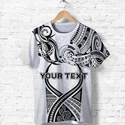 (Custom Personalised) Fiji Rugby T Shirt Polynesian Waves Style