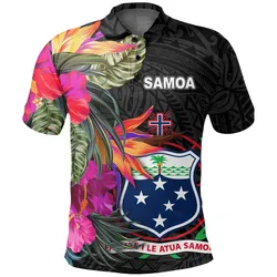 Alohawaii Shirt - Polo Shirt Samoa - Hibiscus Polynesian Pattern - BN39