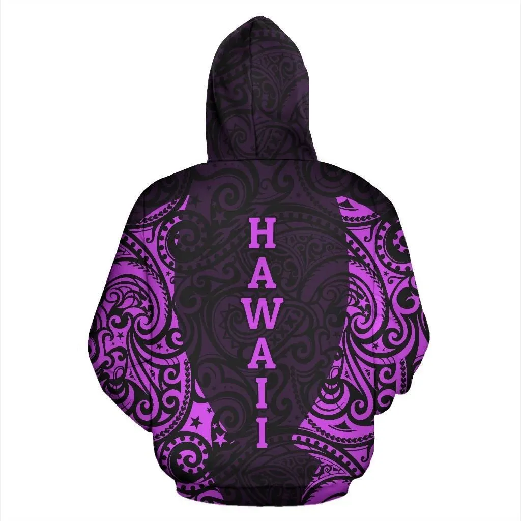 Hawaii Hoodie, Hibiscus Polynesian Tattoo All Over Print Hoodie Th72