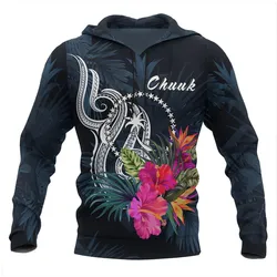 Chuuk Micronesia Hoodie - Tropical Flowers