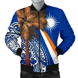 Mashall Islands Polynesian Mens Bomber Jacket - Palm Tree