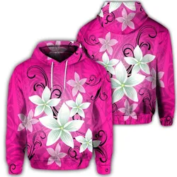 Hawaiian Plumeria Polynesian Hoodie - Pink