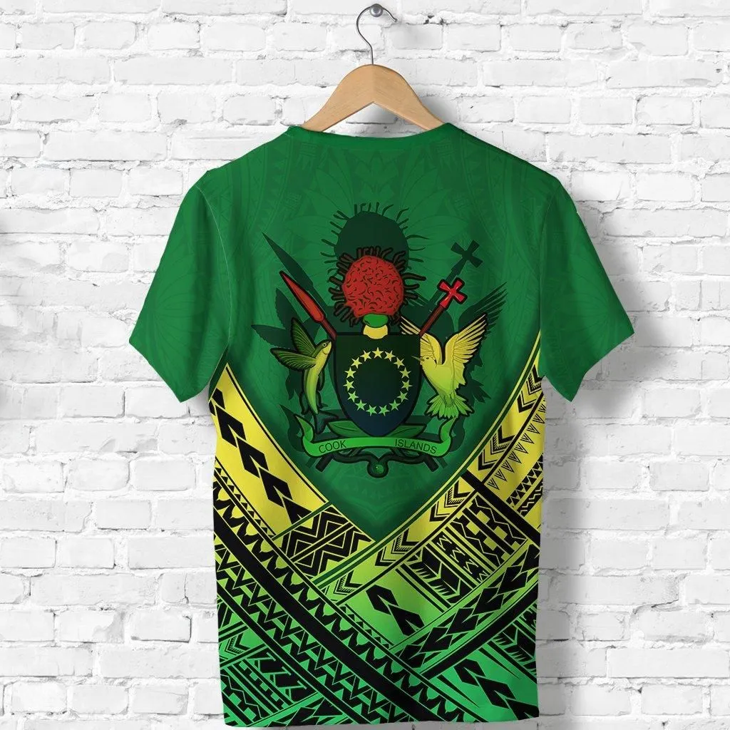 (Custom Personalised) Cook Islands Rugby T Shirt Simple Polynesian LT13