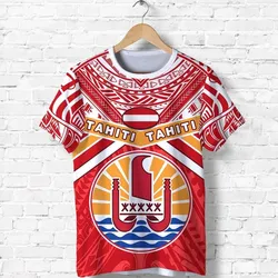 Tahiti Rugby T shirt Polynesian Coat Of Arms and Flag