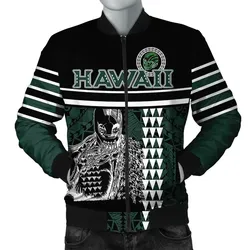 Alohawaii Jacket - Personalised - Hawaii Kakau Polynesian Warrior Football Bomber Jacket - AH - Rainbow Style - J5