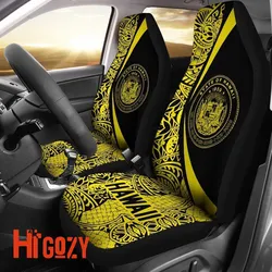Hawaii Coat Of Arm Polynesian Car Seat Covers - Circle Style 03 J1