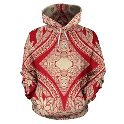 Hawaii Hoodie - Polynesian Plumeria Mix Pullover