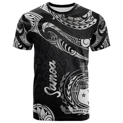 Samoa Polynesian T-Shirt - Poly Tattoo White Version