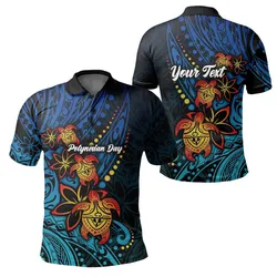 (Custom Personalised) Polynesian Day Polo Shirt Turtle Style LT16