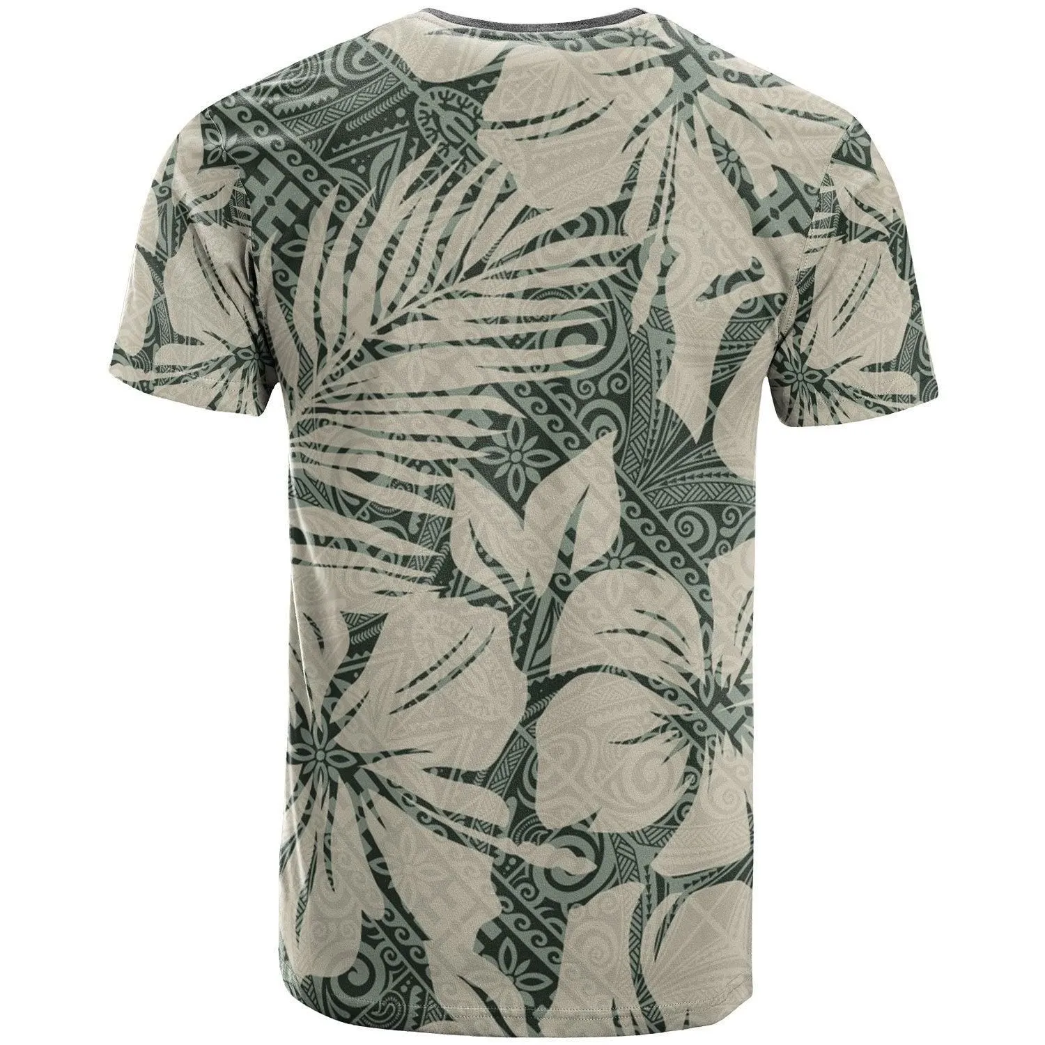 Polynesian Shirt - Abstract Hibiscus Flowers With Tribal Background