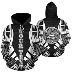 American Samoa All Over Hoodie - Black Tattoo Style Custom - Bn01