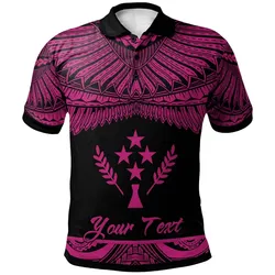 Kosrae Polynesian Custom Personalised Polo Shirt - Poly Tattoo Pink Version