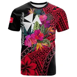 Wallis and Futuna T Shirt Hibiscus Red No.1 Color  LT6