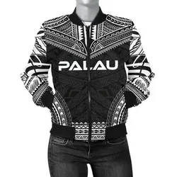 Palau Polynesian Chief Women'S Bomber Jacket - Black Version - Bn10