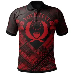 Pohnpei Custom Polynesian  Polo Shirts - Pohnpei Red Seal Camisole Hibiscus Style - BN18