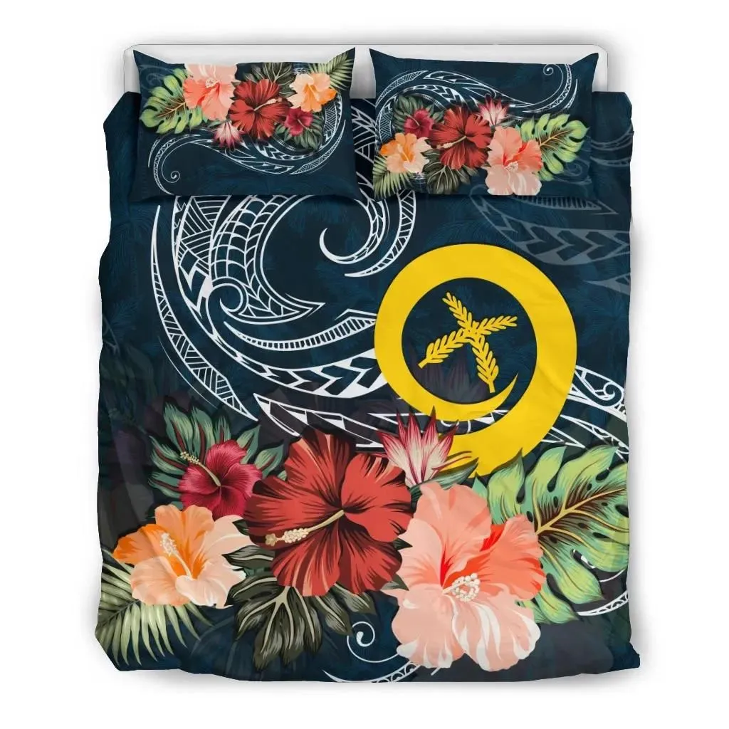 Vanuatu Bedding Set Hibiscus Polynesian Wave Duvet Cover TH5