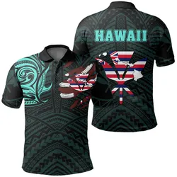 Hawaiian Kanaka Polo Shirt Heart Tattoo Turquoise AH