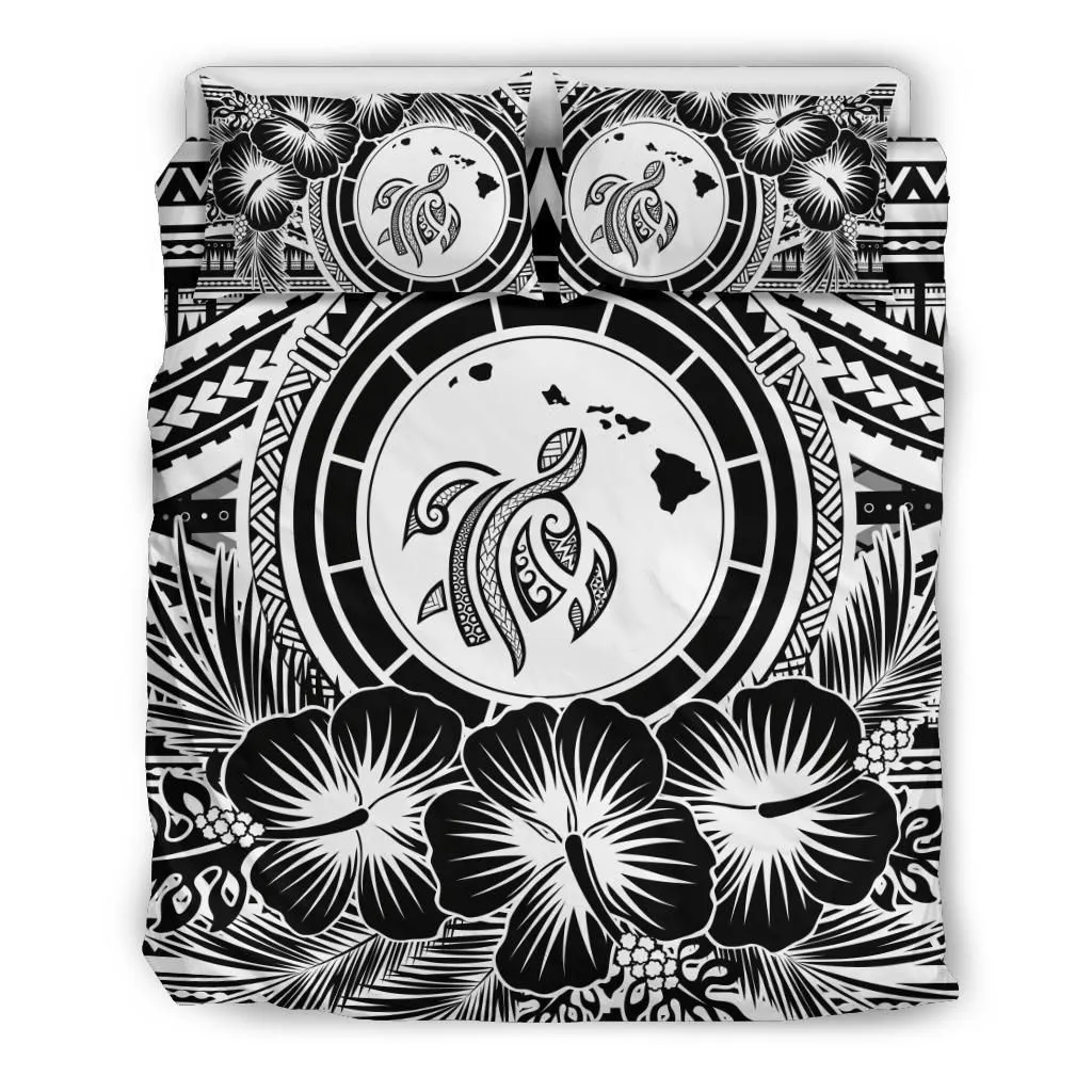 Alohawaii Bedding Set Hawaii Map Honu Hibiscus White Polynesian Bedding Set Ah Jg Dhc1712665Dd