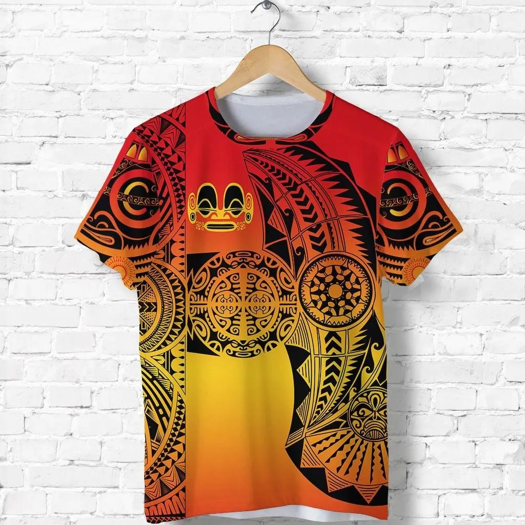 Marquesas Islands T Shirt Marquesan Tattoo Original Style - Gradient Red LT8