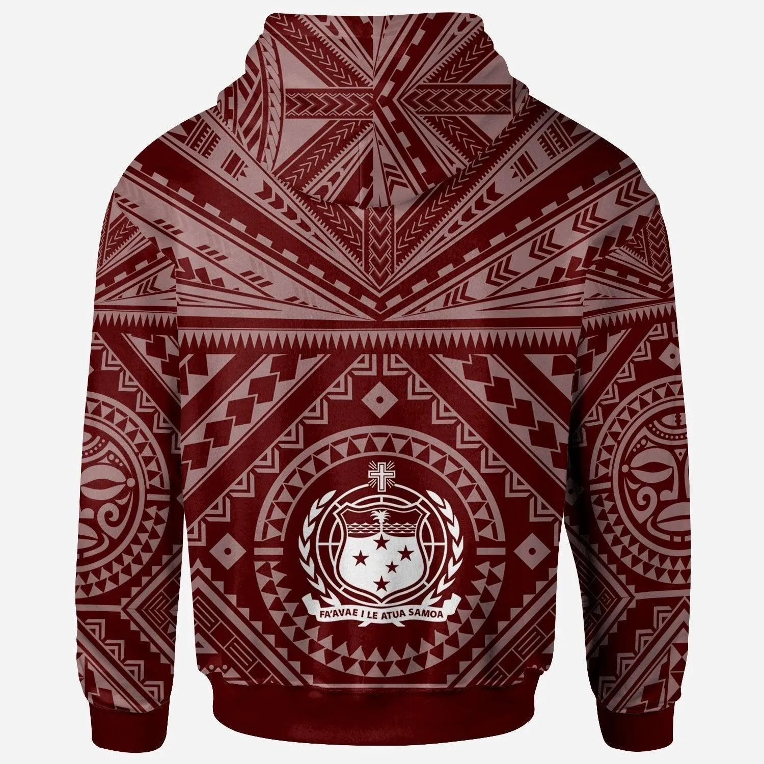 Samoa Hoodie - Samoa Seal In Polynesian Tattoo Style Red