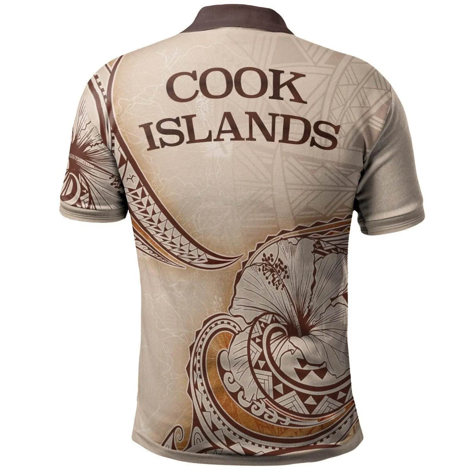 Cook Islands Polo Shirt -  Hibiscus Flowers Vintage Style