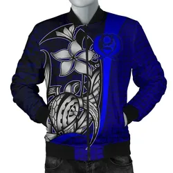 Pohnpei Micronesia Mens Bomber Jackets Blue - Turtle With Hook