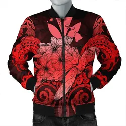 Alohawaii Jacket - Hawaii Turtle Wave Polynesian Bomber Jacket - Hey Style Red - AH - J4R