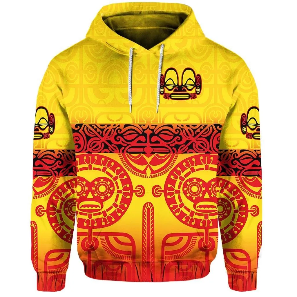 (Custom Personalised) Marquesas Islands Hoodie Marquesan Tattoo Special Style - Gradient Yellow LT8