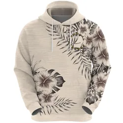 Cook Islands Hoodie The Beige Hibiscus No